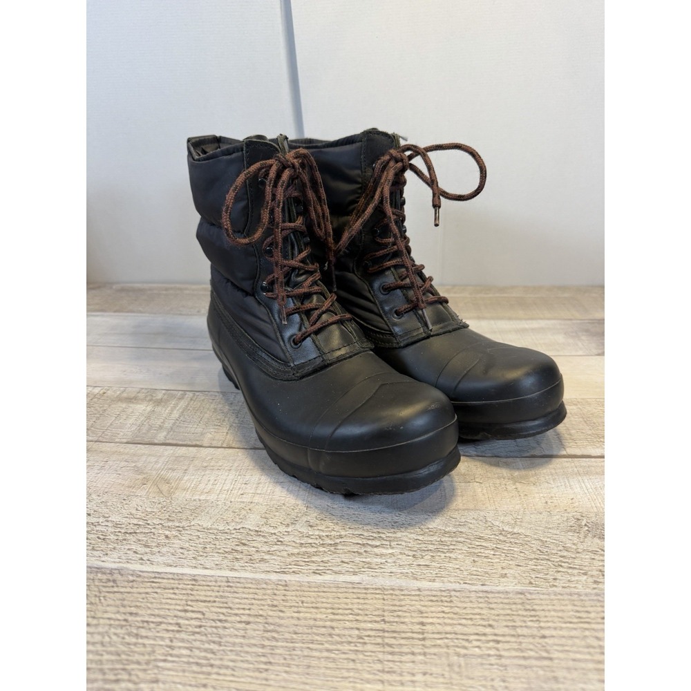 Hunter Womens 10 Black Waterproof Insulated Duck Boots Lace Up Winter Snow